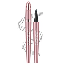 Vawolecy Waterproof Eyebrow Pencil, Natural Make-Up, Fine Stroke, Magic Eyebrow Pencil with 4 Micro Fork Tips for Women, Hair-like Defined Brows