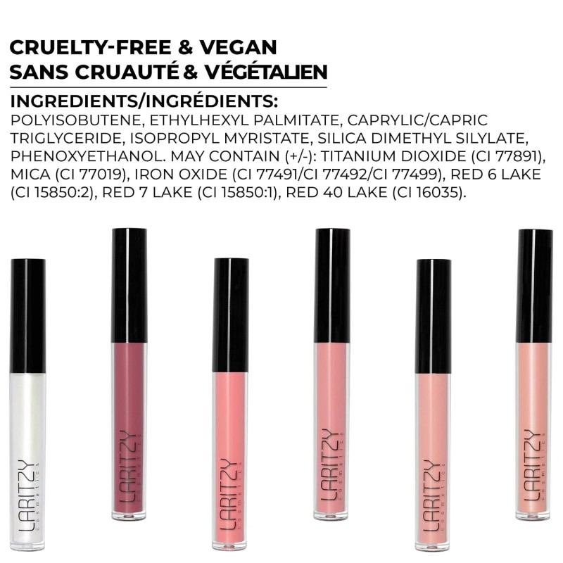 LARITZY Holographic Lip Gloss ~ OLD ROSE ~ Hydrating Topcoat