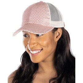 Funky Junque Rhinestone Net Mesh Baseball Cap - Rose