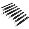 MMOBIEL 7 x Industrial Precision ESD Tweezers Anti-Static Stainless Steel