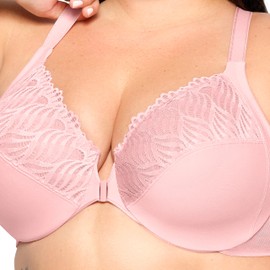 Glamorise Front-Closure T-Back Wonderwire Underwire Bra 1246 (Women's & Women's Plus) Pink Blush