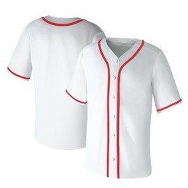 Aizqaoalk Baseball Jerseys Blank for Men Shirts Short Sleeve Hip Hop Sports Casual Button Down Uniforms