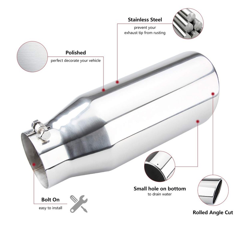 LCGP Bolt On Diesel Exhaust Tip 4", 6" outlet 15"