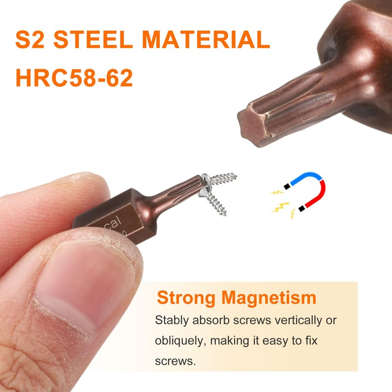 sourcing map 7pcs T20/T25/T30/T40/T45/T50/T55 Torx Screwdriver Bit 10mm Hex Shank