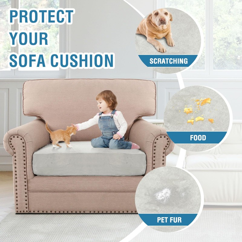 H.VERSAILTEX Velvet Couch Cushion Cover Soft Sturdy Sofa Covers Chair