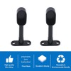 INCREWAY 4 Pcs Black Zinc Alloy Oval Closet Rod Ceiling
