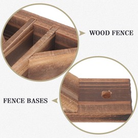 Happyyami 2pcs Room Divider Support Feet Garden Fence Wood Garden Fencing Extendable Instant Fence Wooden Garden Trellis Stand Base Privacy Screen Holder