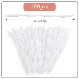 100 PCS Pipe Cleaners Chenille Stem, Bump Chenille Stems Pipe Cleaner, White Pipe Cleaners Crafts Supplies for DIY Arts Crafts Decorations (White)