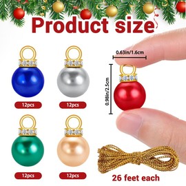 XOYTN 60PCS 16mm Christmas Mini Balls Ornaments,Colorful Miniature Xmas Balls Baubles Tiny Shatterproof Christmas Tree Hanging Pendant for Xmas Tree Balls Decorations