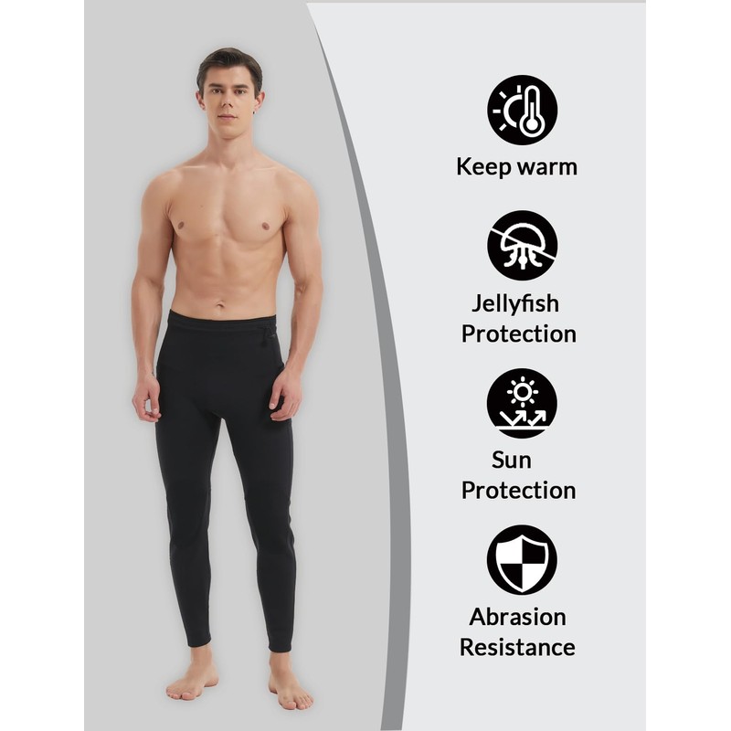 Lemorecn Wetsuit Pants Men 2mm Diving Wetsuit Bottoms Neoprene Swim