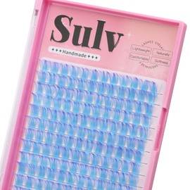 Sulv Lash 144PCS Blue Color S01# D Curl 12mm/14mm/16mm/18mm to Choose Lashes Clusters Eyelashes Extensions Lash Clusters Diy Eyelash Extensions Individual Lashes Cluster Wispy (18mm)