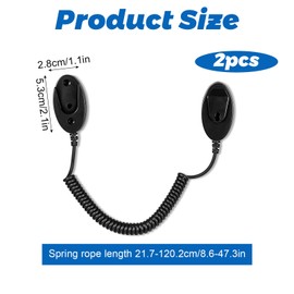 HJZHII 2Pack Magnetic Remote Control Holder with Spring Ropes, Retractable Remote Control Tether with Adhesive Holder Anti-Loss Security Cable Lock for TV Fan Air Conditioner Remote