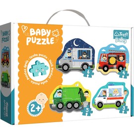 Trefl 36071 Fahrzeuge und Berufe von 3 bis 6 Teilen, 4 Sets, Baby Classic, für Kinder ab 2 Jahren Puzzle