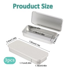 Hariendny 3 PCS Metal Slide Top Tin Containers, 3.14 x 1.33 x 0.47 Inches Portable Tins Container, Rectangular Empty Containers with Lid, Small Storage Metal Tin Box for Candies, Jewelry, Crafts