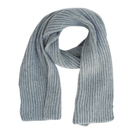 FosterNatur, Women's / men's scarf thick rib, 100% wool, gray, ca. 30 X 170 cm