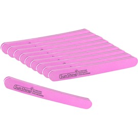PROFICO Pack of 10 Professional Nail Buffer Straight 180/240 Double-Sided Buffer Nail File Emery Boards Fine Grit for Natural Nails Gel Nails Nail File for Manicure and Pedicure (Pink)