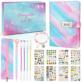 Secret Diary for Girls, Gifts for Girls 8 9 10 11 12 13 14 Year Old, Diary with Lock for Girls Age 7-15 Teenage, Easter Birthday Gifts for Girls Presents,Lockable Journal for Girls School Notebook Pen