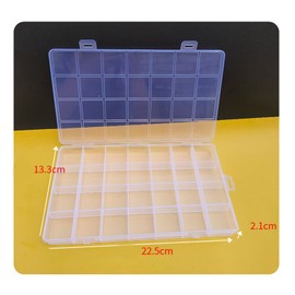 Yosoo Caja Organizadora de Cuentas, Caja de Almacenamiento de Contenedores de Plástico de 28 Rejillas para Cuentas de Joyería, Tablero de Letras, Colección de Rocas, Aparejos de Pesca