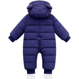 XMWEALTHY Baby Clothes Newborn Boy Girl Snowsuit Winter Coats Infant Jumpsuit Bodysuits Registry for Baby Essentials Stuff Shower Gift Dark Blue 6-9-12 Months