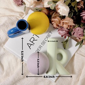 CSZPJLALA Small Ceramic Vase for Flowers,Minimalist Bud Vases,Home Decor Centerpiece,Living Room Bedroom Kitchen Office Farmhouse Library Bookshelf Decor,New Home Gift Ideas (Mauve)