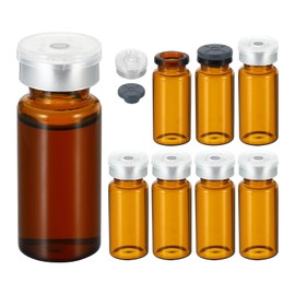YOKIVE 8 Pcs Sample Vials, Lab Empty Vials | Lab Supplies, Great for Chemistry Lab Chemicals (Amber, 10-ml)