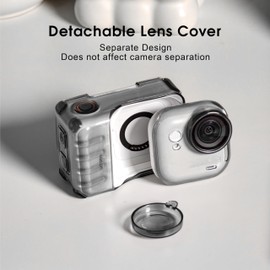 Insta 360 Go Ultra Compatible Protective Cover with Lens Cover and Cable, Anti-Vibration Scratch Washable Protective Cover Anti-Slip Dustproof Protective Go Ultra Accessories (Black)
