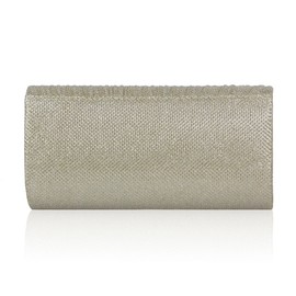 Damara Women Wave Hem Shining Pleated Snao Wedding Clutch,Silver