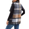 YACUN Women Plaid Vest Lapel Open Front Sleeveless Jacket Outerwear