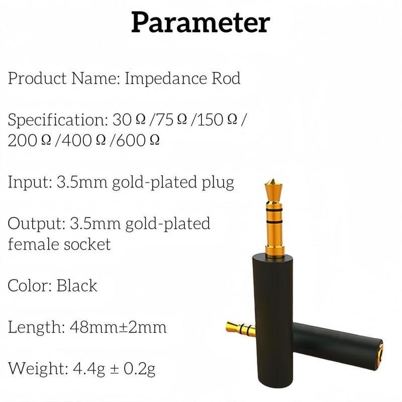 JCALLY Conductor Earphone 3.5 mm to 3.5 mm Impedance Plug