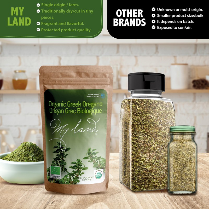 My Land Organic Greek Oregano – Dried & Finely Cut