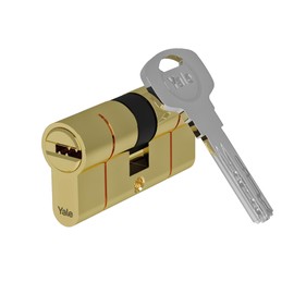 Yale 2100 Serie Euro-Profilzylinder (Patentiert) - Doppelt/Notfall - 40/40 - Messing poliert - Blistermenge 1
