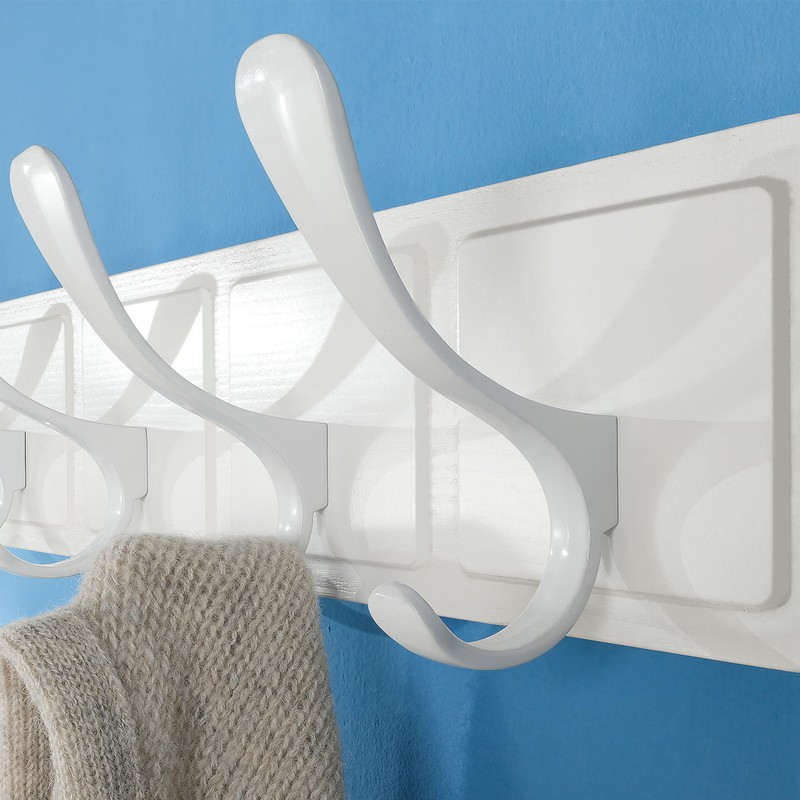 SKOLOO Coat Rack Wall Mount - Wooden White Wall Coat