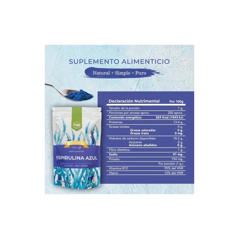 Espirulina Azul En Polvo 100 Gr.