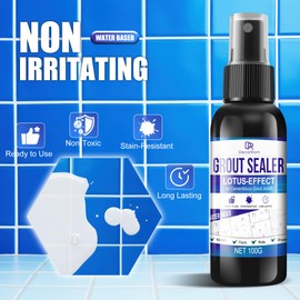 Grout Sealer, Waterproof Tile Sealer for Shower Tile, Floor, Kitchen - 2-in-1 Spraying & Squeezing Application - Clear Fast Dry Stain Resistant Grout Sealant for Bathroom, Shower, Marble