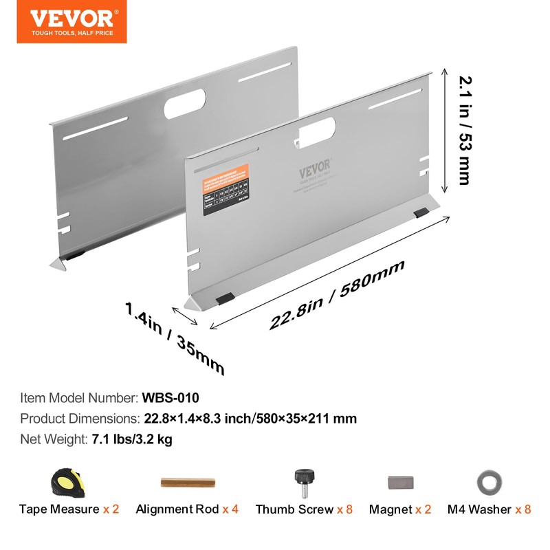 VEVOR Wheel Alignment Tool, 2-Pack Alignment Tool Toe Plates, Stainless