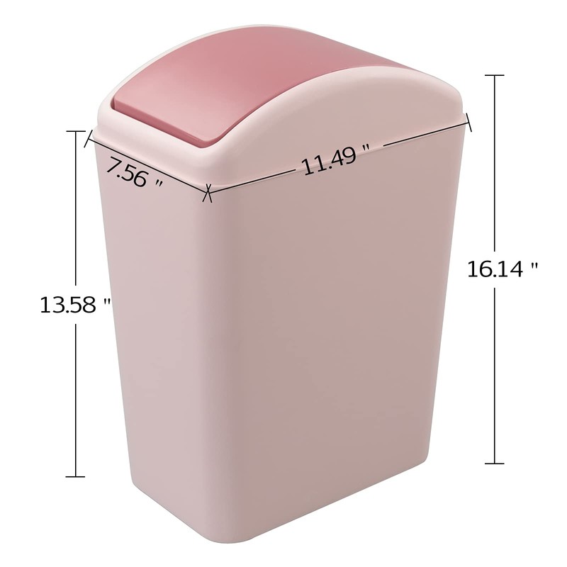 Kekow Bote de basura de plástico pequeño de 4.5 galones,