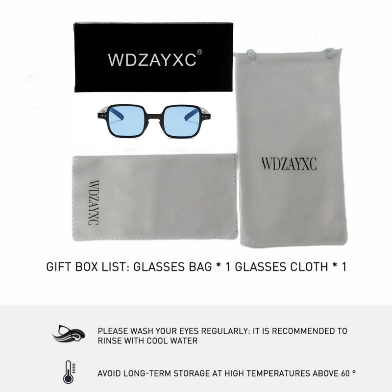 WDZAYXC Small Square Sunglasses for Men and Women, Classic Rectangular