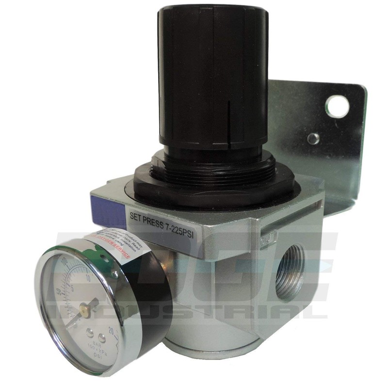 HEAVY DUTY IN-LINE COMPRESSED AIR PRESSURE REGULATOR FOR AIR COMPRESSOR,