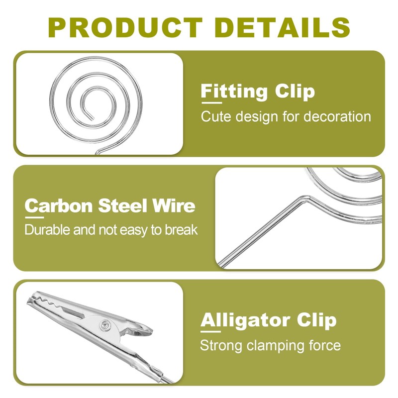 PATIKIL 5pcs Metal Alligator Clips, Round Multifunctional Alligator Clip Bracelet