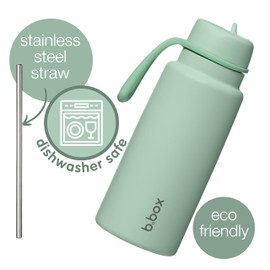 b.box Triple Insulated 34oz Water Bottle w/Stainless Steel Straw. 46 Hours Cold. Leak Proof Tumbler with Lid and Straw for Travel, Gym & School. BPA Free Sports Water Bottles.