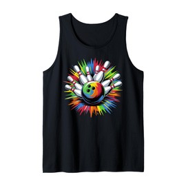 Colorful Bowling Game Day Colorsplash Ball Bowler Men Women Tank Top