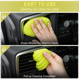 JUSTTOP Car Cleaning Gel Detailing Putty,Automotive Interior Cleaning Slime,Car Vent Cleaning Kit for Car and Keyboard,Putty Cleaning Car Accessories Yellow