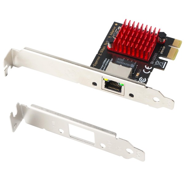 Buitrea 2.5 Gigabit PCIE Network Card, Realtek RTL8125B 2500/1000/100Mbps 2.5GBase-T