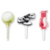 DECOPAC Golf Themed DecoPic Cupcake Picks, White, Red, Black, 12