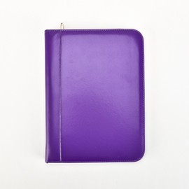 Arpan A4 Purple Zipped Deluxe Faux Leather Business Conference with Calculator Pen Holder for Executives Ring Binder Portfolio- Purple Gift for Colleague