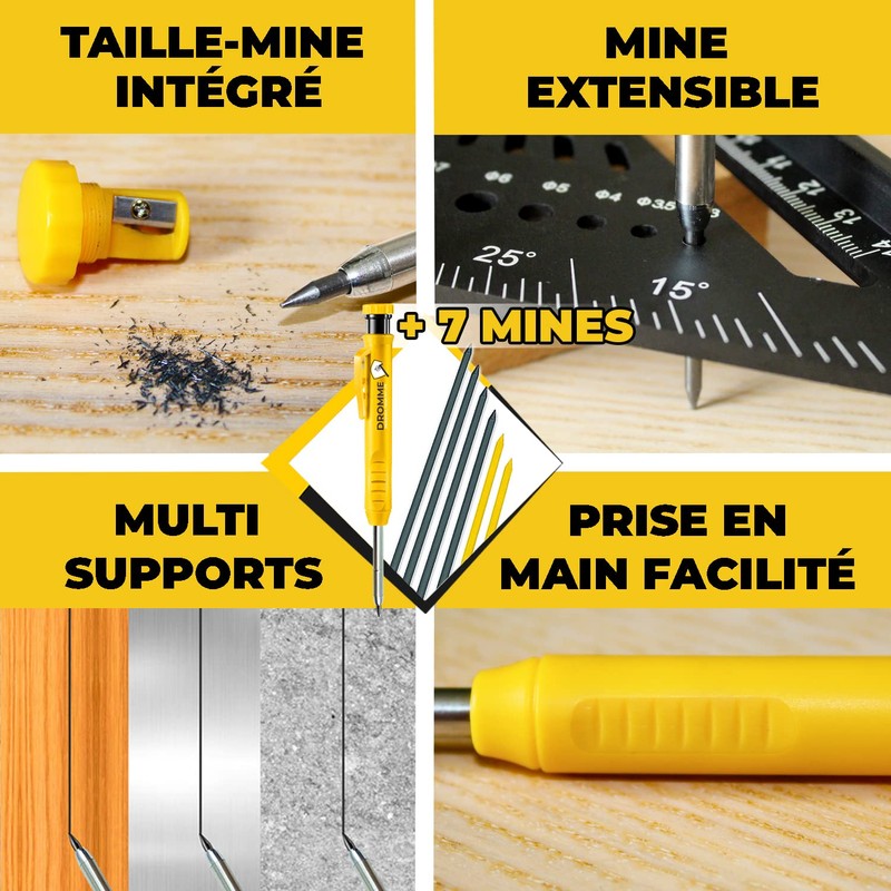 Dromme Professional Construction Site Pencil [+ 7 Leads Multi Holder