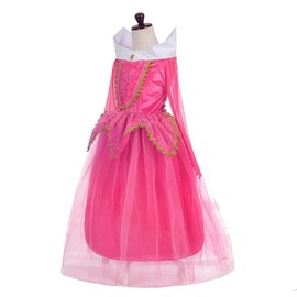 Lito Angels Sleeping Beauty Princess Aurora Hot Pink Costume Fancy Dress Up for Kids Girls, Birthday Party Outfit with Accessories Age 3-4 Years (Tag Number 100)