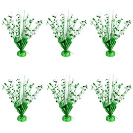 6 Pack Metallic Foil Spray Centerpiece Star Table Decoration Burst Table Centerpieces for Birthday Wedding Anniversary Graduation Holiday Party Supplies Decor (Green)