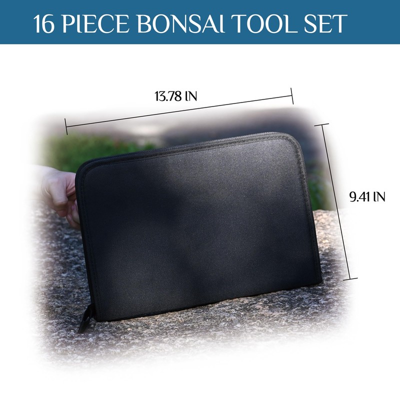 14-Piece Bonsai Tree Kit, Bonsai Tool Set, Carbon Steel Scissors