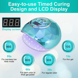 Janolia Nail Dryer Lamp, 86 W Led UV Nail Lamp with Sensor LCD Display For Gel Nails, Professional Nail Lamp for Fingernail and Toenail Nail Design with 4 Timers, Suitable For All Gels
